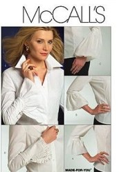 5471 CLASSY TAILORED SHAPED SHIRTS RUFFLE SLVS PATTERN 14-20